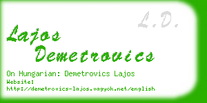 lajos demetrovics business card